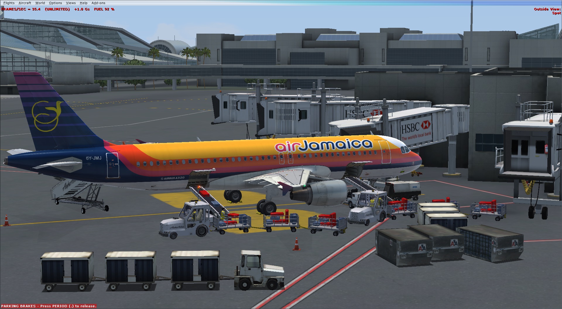 AirJamaica Flight loading up at KLAX for the long journey back to Montego Bay Jamaica 26/06/16.